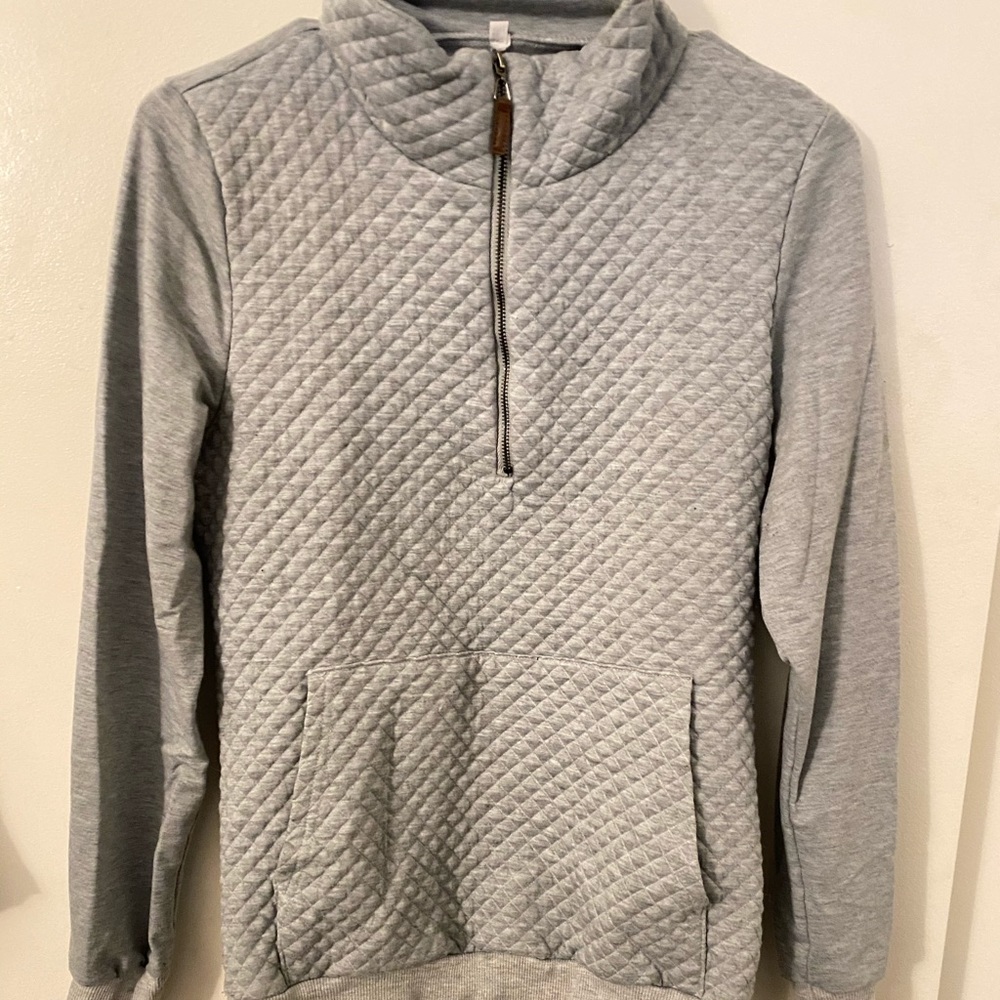 Grey Quilted Sweater
